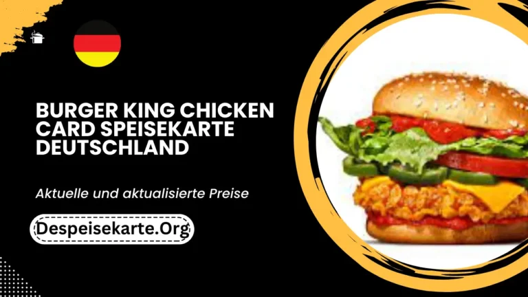 Burger King Chicken Card Speisekarte