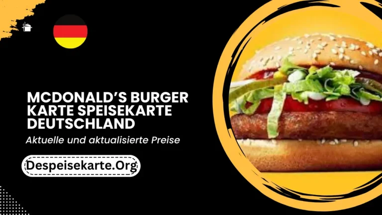 McDonald’s Burger Karte Speisekarte