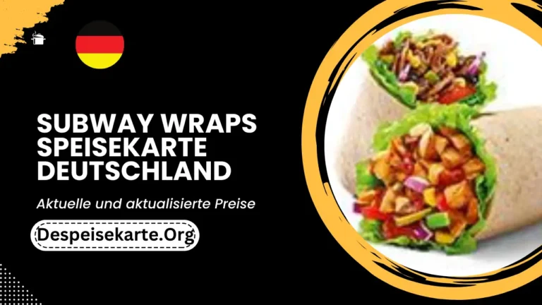 Subway Wraps Speisekarte